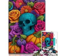 Jigsaw Puzzles for Adults 1000 Piece Puzzle Pumpkin Skeleton,Help The Brain Exercise Addictive Toys to Cultivate Patience Artists Collection,Fine Art (38x26cm)