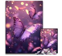 Jigsaw Puzzles for Adults 1000 Piece Puzzle Purple Butterfly Puzzle Educational Challenge, Deal As Gifts for The Whole Family for 14+ 26X38CM