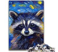 Jigsaw Puzzles for Adults 1000 Piece Puzzle Raccoon Night Sky for And from 14 Years And over Play Toys Because It Is Ideal As A Gift for The Whole Family 26x38cm