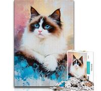 Jigsaw Puzzles for Adults 1000 Piece Puzzle Ragdoll Cat,Family Activity Fun at Home Activities,Birthday Present,Travel Gifts (75x50cm)