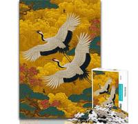 Jigsaw Puzzles for Adults 1000 Piece Puzzle Red-crowned Crane, Stress Relief Toys,Enhance Love between Couples for Ages 14+ 38x26cm