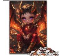 Jigsaw Puzzles for Adults 1000 Piece Puzzle Red Dragon Girl, Analysis And Logic with Fully Interlocking Randomly Shaped Pieces for And Age 14 Years Up (Size 50x75cm)