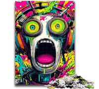 Jigsaw Puzzles for Adults 1000 Piece Puzzle Robot Graffiti Stress Reliever Difficult Challenge Enhance Love between Couples 50x75cm