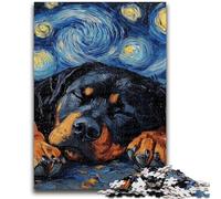 Jigsaw Puzzles for Adults 1000 Piece Puzzle Rottweiler Night Sky Help The Brain Exercise Addictive Toys to Cultivate Patience Perfect Decoration 50x75cm