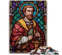 Jigsaw Puzzles for Adults 1000 Piece Puzzle Saint A Stained Glass Challenging Game And Family Play Secret Santa Gifts 50x75cm