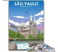 Jigsaw Puzzles for Adults 1000 Piece Puzzle Sao Paulo Brazil Poster, Learning Educational Is Ideal As A Gift for The Whole Family 75x100cm