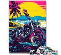 Jigsaw Puzzles for Adults 1000 Piece Puzzle Seaside Motorcycle Stress Reliever Difficult Challenge Is Ideal As Gifts for The Whole Family 50x75cm