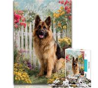 Jigsaw Puzzles for Adults 1000 Piece Puzzle Sheepdog in The Garden, Interesting Stress Reduction,for Home Decoration for And Age 14 38x26cm