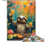 Jigsaw Puzzles for Adults 1000 Piece Puzzle Sloth Drinking A Drink, for 14+ Challenging Game As A Gift for The Whole Family And Friends (Size 50x75cm)
