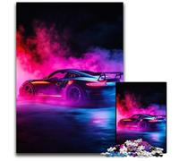 Jigsaw Puzzles for Adults 1000 Piece Puzzle Smoke Sports Car Cardboard Jigsaw Puzzles Learning Educational Toys,is Ideal As Gifts for The Whole Family for Ages 14+ 26X38CM
