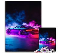 Jigsaw Puzzles for Adults 1000 Piece Puzzle Smoke Sports Car Puzzle Educational Challenge, Deal As Gifts for The Whole Family for 14+ 50X75CM