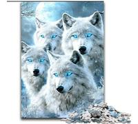 Jigsaw Puzzles for Adults 1000 Piece Puzzle Snow Wolf, Educational Toys for Is Ideal As A Gift for The Whole Family for And 14 Years Old (Size 26x38cm)