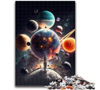 Jigsaw Puzzles for Adults 1000 Piece Puzzle Space Scene with Planets Stress Reliever Difficult Challenge Enhance Love between Couples 50x75cm