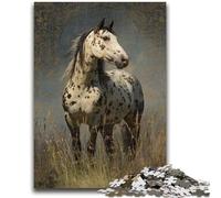 Jigsaw Puzzles for Adults 1000 Piece Puzzle Spotted Horse Stress Reliever Difficult Challenge Is Ideal As Gifts for The Whole Family 38x26cm