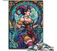 Jigsaw Puzzles for Adults 1000 Piece Puzzle Stained Glass Animation, Toys Educational Games Stress Relieving Parent-child Interaction (Size 26x38cm)