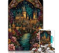 Jigsaw Puzzles for Adults 1000 Piece Puzzle Stained Glass Castle,Stress Reliever Difficult Challenge Unique Home Decor And Gifts (38x26cm)