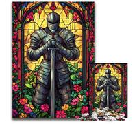 Jigsaw Puzzles for Adults 1000 Piece Puzzle Stained Glass Warriors Puzzle Games Toys Gift, Unique Birthday And Gifts for And Age 14 Years Up 26X38CM