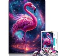 Jigsaw Puzzles for Adults 1000 Piece Puzzle Starry Sky Flamingo,Family Game Stress Reliever Difficult Challenge Enhance Love between Couples (38x26cm)