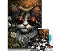 Jigsaw Puzzles for Adults 1000 Piece Puzzle Steampunk Cat, Toys Educational Games Stress Relieving,Enhance Memory for Age 14 38x26cm