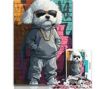Jigsaw Puzzles for Adults 1000 Piece Puzzle Street Dog,Educational Family Game Wall Decoration Unique Birthday And Xmas Gifts (75x50cm)