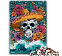 Jigsaw Puzzles for Adults 1000 Piece Puzzle Sugar Skull Help The Brain Exercise Addictive Toys to Cultivate Patience Perfect Decoration 26x38cm