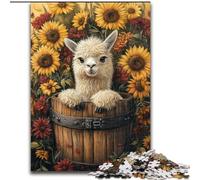 Jigsaw Puzzles for Adults 1000 Piece Puzzle Sunflower Alpaca, for Educational Game Challenge Toy Unique Home Decor And Gifts 50x75cm