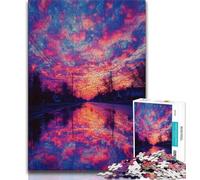 Jigsaw Puzzles for Adults 1000 Piece Puzzle Sunset Street Scene,Family Activity Fun at Home Activities,Birthday Present,Travel Gifts (38x26cm)