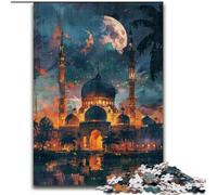 Jigsaw Puzzles for Adults 1000 Piece Puzzle Taj Mahal at Night, Challenging Difficult with Fully Interlocking Randomly Shaped Pieces (Size 50x75cm)