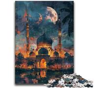 Jigsaw Puzzles for Adults 1000 Piece Puzzle Taj Mahal at Night Stress Reliever Difficult Challenge Is Ideal As Gifts for The Whole Family 38x26cm
