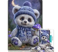 Jigsaw Puzzles for Adults 1000 Piece Puzzle Teddy Bear,Stress Reliever Staycation Kill Time Wishlist with Santa Claus 38x26cm