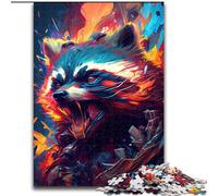 Jigsaw Puzzles for Adults 1000 Piece Puzzle The Cheeky Raccoon, Challenging Difficult with Fully Interlocking Randomly Shaped Pieces (Size 26x38cm)