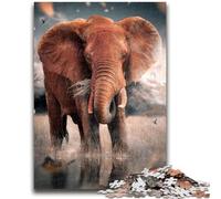 Jigsaw Puzzles for Adults 1000 Piece Puzzle The Lonely Elephant Stress Reliever Difficult Challenge Is Ideal As Gifts for The Whole Family 50x75cm