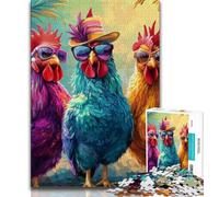 Jigsaw Puzzles for Adults 1000 Piece Puzzle Three Beautiful Roosters,Stress Reliever Difficult Challenge Is Ideal As Gifts for The Whole Family 38x26cm