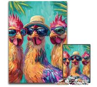 Jigsaw Puzzles for Adults 1000 Piece Puzzle Three Chickens Puzzle Educational Challenge, Deal As Gifts for The Whole Family for 14+ 50X75CM