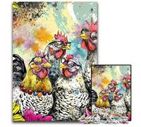 Jigsaw Puzzles for Adults 1000 Piece Puzzle Three Chickens Wooden Puzzles for Home Decor, Family Fun, Ages 14+ 50X75CM