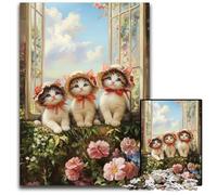 Jigsaw Puzzles for Adults 1000 Piece Puzzle Three Kittens Puzzle Learning Educational Toys,is Ideal As Gifts for The Whole Family for Ages 14+ 50X75CM