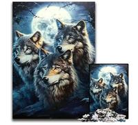 Jigsaw Puzzles for Adults 1000 Piece Puzzle Three Wolves Puzzle Learning Educational Toys,is Ideal As Gifts for The Whole Family for Ages 14+ 26X38CM