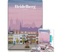 Jigsaw Puzzles for Adults 1000 Piece Puzzle Travel to Heidelberg, Travel Gifts,Unique Birthday And Gifts for And Age 14 Years Up 38x26cm