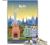 Jigsaw Puzzles for Adults 1000 Piece Puzzle Travel to Kyiv, Learning Educational Is Ideal As A Gift for The Whole Family 50x75cm