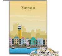 Jigsaw Puzzles for Adults 1000 Piece Puzzle Travel to Nassau, Stress Relief Toys Unique Birthday And Gifts for Ages 14+ 26x38cm
