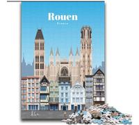 Jigsaw Puzzles for Adults 1000 Piece Puzzle Travel to Rouen, Learning Educational Toys Family Games Unique Birthday And Gifts 75x100cm