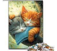 Jigsaw Puzzles for Adults 1000 Piece Puzzle Two Cats, Family Activity Enhance Love between Couples for Age 14+ (Size 50x75cm)