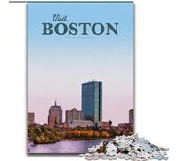 Jigsaw Puzzles for Adults 1000 Piece Puzzle Visit Boston Quiz Game for Is Ideal As A Gift for The Whole Family (50x75cm) 1000pcs