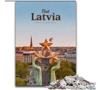 Jigsaw Puzzles for Adults 1000 Piece Puzzle Visit Latvia, Stress Relief Toys Unique Birthday And Gifts for Ages 14+ 50x75cm