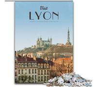 Jigsaw Puzzles for Adults 1000 Piece Puzzle Visit Lyon Quiz Game for Is Ideal As A Gift for The Whole Family (50x75cm) 1000pcs