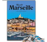 Jigsaw Puzzles for Adults 1000 Piece Puzzle Visit Marseille Quiz Game for Is Ideal As A Gift for The Whole Family (50x75cm) 1000pcs