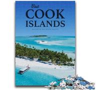 Jigsaw Puzzles for Adults 1000 Piece Puzzle Visit The Cook Islands Stress Reliever Difficult Challenge Enhance Love between Couples (size 38x26cm)