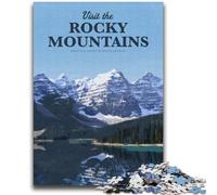 Jigsaw Puzzles for Adults 1000 Piece Puzzle Visit The Rocky Mountains Stress Reliever Difficult Challenge Enhance Love between Couples (size 38x52cm)