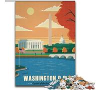 Jigsaw Puzzles for Adults 1000 Piece Puzzle Washington, Stress Relief Toys Unique Birthday And Gifts for Ages 14+ 26x38cm
