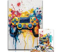 Jigsaw Puzzles for Adults 1000 Piece Puzzle Watercolor Game Controller,Stress Reliever Difficult Challenge Is Ideal As Gifts for The Whole Family 38x26cm
